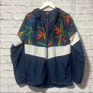 Russell Athletic Blue Windbreaker with Floral Design
